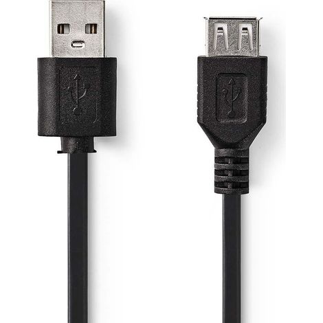 Nedis CCGT60010BK10 Cable USB 2.0 A Male - USB A Female 1.0 M Black (1/3)