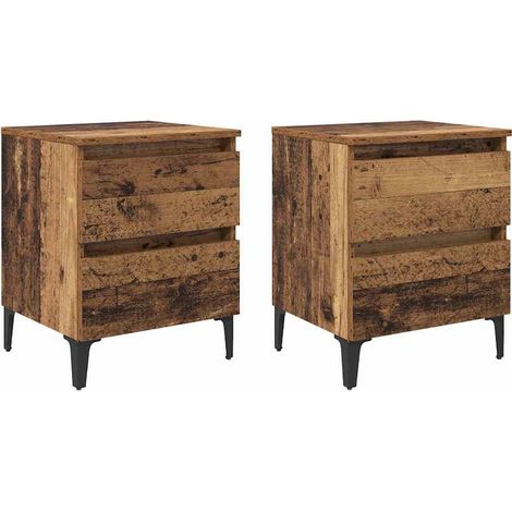 Maison Exclusive - Nachttisch 2 pcs Altholz 40 x 35 x 50 cm Holzw