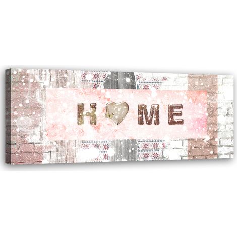 Tableau sur toile Inscription maison enneigée 90x30 (1/5)