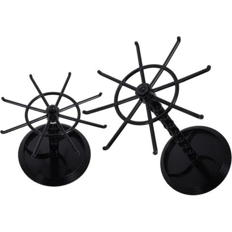 2 pièces Présentoir Rotatif pour Bijoux et Porte Clés Rangement Bureau et Maison Support Multi Usage pour Boucles Oreilles Bracelets et Petits Accessoires Lot de Hauteur Variée (1/4)