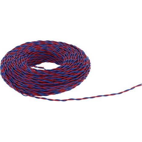 RVS-2x0,75 Câble électrique souple à 42 conducteurs isolés et gainés PVC, 100 m / 328,1 pi, 300 V CA, rouge et bleu (1/5)