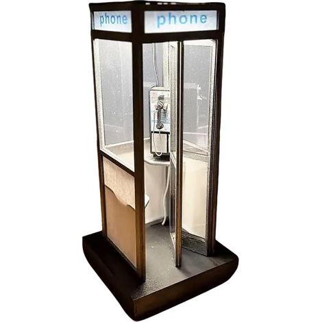 Hohe Retro-Telefonzellenlampe im Vintage-Stil – Dekorative Nachtleuchte für Telefonzellen