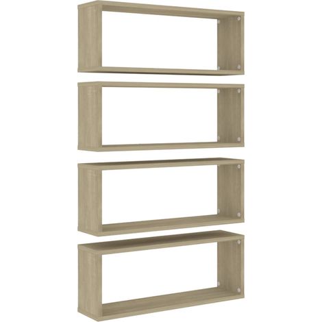 vidaXL Mensole Parete a Cubo 4pz Rovere Sonoma 60x15x23 cm Multistrato