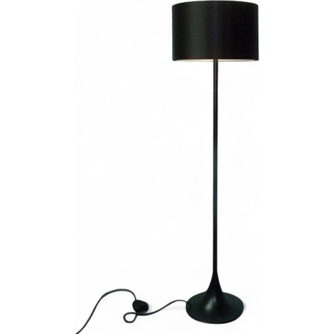 Lampada a stelo 171 cm da interno in metallo nero con paralume in tessuto Black Light