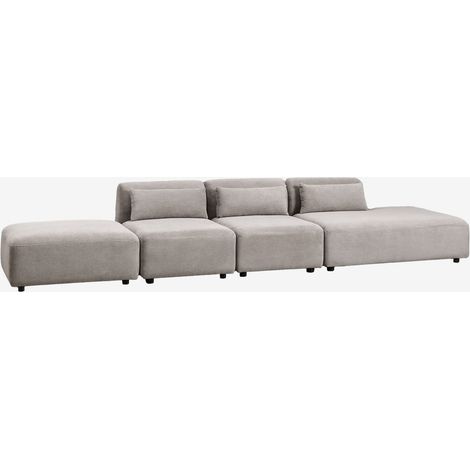 Divano componibile in 3 pezzi con chaise longue destra e pouf Fogler SKLUM            