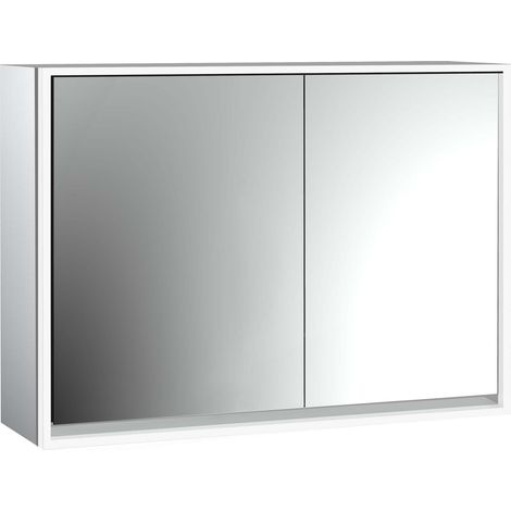 Armario con espejo iluminado emco loft, 1000mm, 2 puertas, modelo