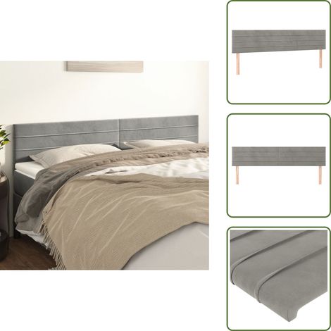 Cabecero de cama ajustable - vidaXL Cabeceros terciopelo gris claro 180x5x78/88 cm - Cabecero de cama de madera