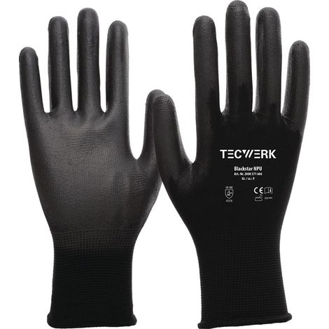TECWERK Handschuhe Blackstar NPU Gr.9 (XL) schwarz EN 388 PSA II TECWERK