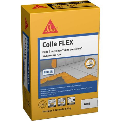 SIKA SikaCeram Adhesivo para baldosas - 200 Flex - Gris - 2,5 kg