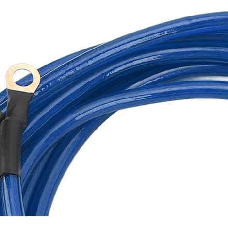 Massekabel-Set für Fahrzeuge – 5-teilig – Verbessertes Starter-Set mit Aluminium-Kupfer-PVC-Kabeln (0 bis 48 V DC) für SUV, LKW, Boot – Blau