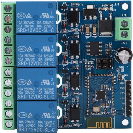 12V 4-Kanal Bluetooth-Relaismodul für Android-Smartphone-Fernsteuerungs-App (1/5)