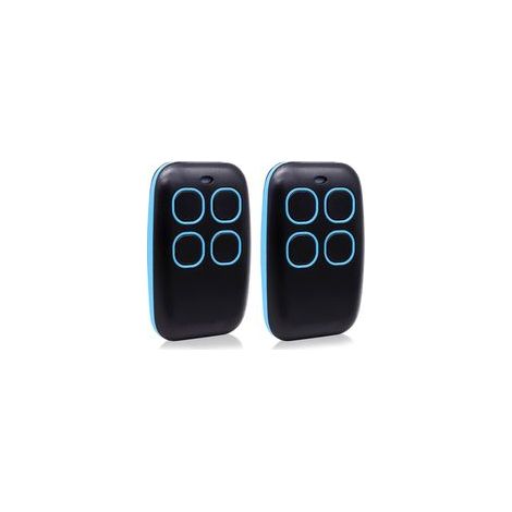 Télécommande Universelle 2 Pack Bleu Plastique 4 Boutons Fréquence Complète pour Portail Garage Fenêtre Électrique Compact (1/5)