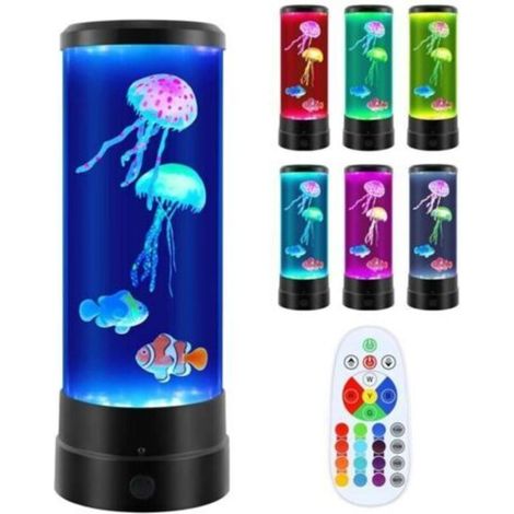 à Bulles, Lampe à MéDuses, LumièRe LED D'Aquarium à 16Couleurs Changeantes avec TéLéCommande, Veilleuse à MéDuses AlimentéE par USB (1/3)
