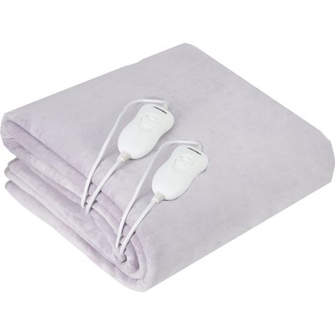 Briebe EB1131 Chauffe-lit Électrique 150 x 160cm, 3 Niveaux de Température, Lavable 120W Blanc
