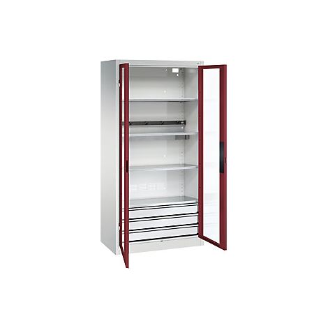 C+P Armadietto caricabatterie BASIC finestrelle 3 cassetti