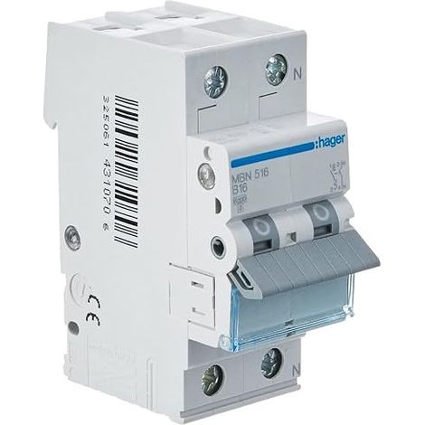 Disjoncteur Hager MBN516 16 A 6 kA (1/2)