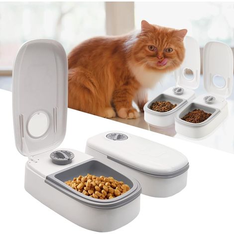 APEX Distributeur automatique de nourriture - 2 repas - Avec minuterie de 48 heure - Distributeur de nourriture sèche et humide de 350 ml (1/5)