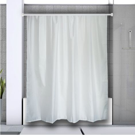 Spirella Barre tringle pour rideau de douche d'angle modulable à fixer en Alu DECOR UNIVERSAL Blanc