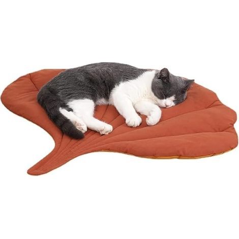 Panier/tapis pour chat en feuille de ginkgo, doux et lavable, un endroit pour dormir avec les chats, un panier pour chat, un canapé pour chat, une couverture pour chat, un lit pour chien, convient aux (1/5)