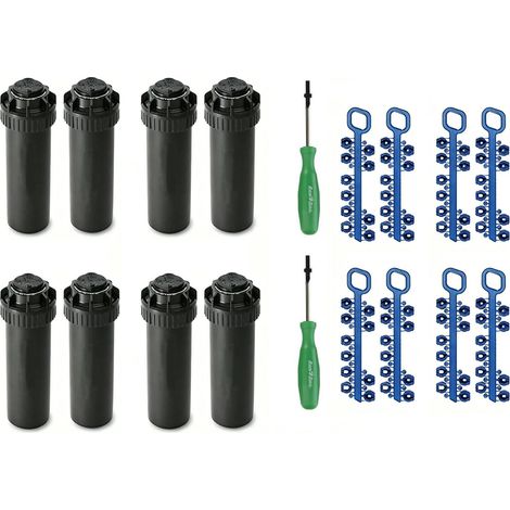 Compatible Rain Bird 5000 Série 5004 PC Lot de 18 têtes d'arrosage réglables de 40 à 360 degrés, système d'irrigation escamotable de 10,6 cm, Distance de pulvérisation d'eau de 75 à 150 cm (Y54007) (1/4)