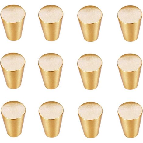 12 Boutons de Tiroir Doré, Moderne Poignée Meubles Ronde, Or Boutons d Armoire Métal, Petits Boutons de Porte pour Placards, Armoires, Commodes, Penderies, Décoration, 20x23mm