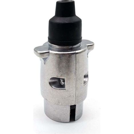Prise de remorque mâle 7 Broches métal, Prise attelage 7 Broches Metal,connecteur Electrique 7 Broches Etanche pour remorque,12V fiche remorque 7 Broches métal (1/4)