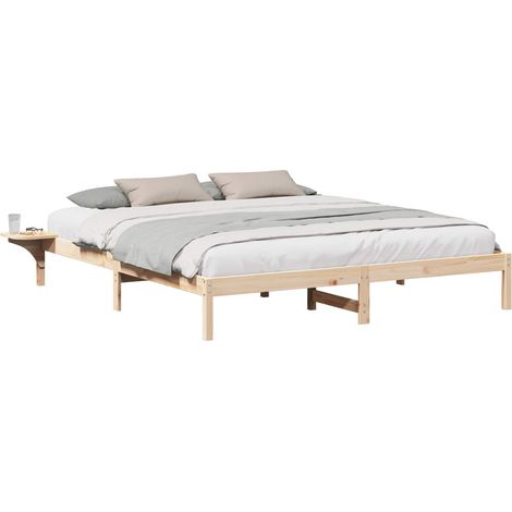 Bettrahmen Natur 180 x 200 cm Massives Kiefernholz vidaXL