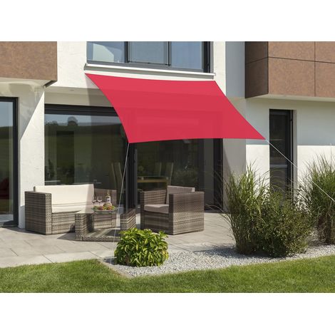 Voile d'ombrage en Polyester Rouge 300 x 250 cm (1/2)