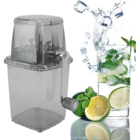 Broyeur à Glace Manuel - Vvikizy - Petit Domestique - Acier Inoxydable - Plastique - Gris (1/3)