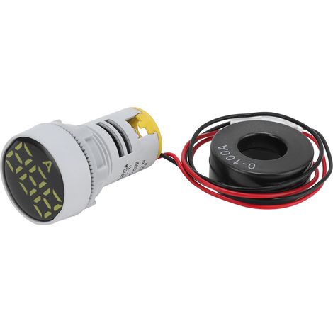 Ampèremètre numérique à cristal, indicateur de signal rond, 220 V CA, AD16-22DSAY jaune (1/5)