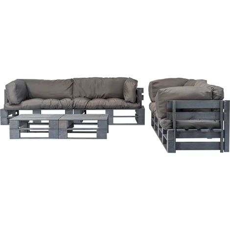 Maison Exclusive - 6-tlg. Outdoor-Lounge-Set Paletten mit Kissen