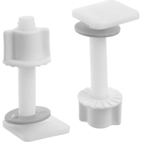 Kit de réparation universel pour charnières de siège de toilette en plastique : boulons, vis de fixation et rondelles. Accessoires de rechange pour usage domestique. (1/5)