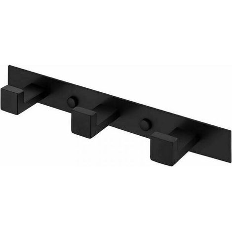 3 hooks bathroom hooks bathroom hooks space aluminum matt black, bathroom wall coat hook (1/4)