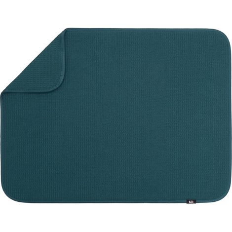 Tapis d'égouttage pour plan de travail cuisine en microfibre très absorbant vaisselle, ustensiles, casseroles et poêles, taille XL, 45,7 x 61 cm, bleu tapisserie - 45.7 cm'Tapestry Blue 45.7 x 61 cm'- (1/5)