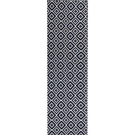 Teppich KARUNGAL Schwarz 60 x 200 cm
