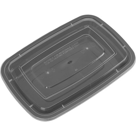 Lot de 10 boîtes alimentaires jetables en plastique, idéales pour la préparation des repas, avec couvercles, pour emporter des aliments. (1/5)
