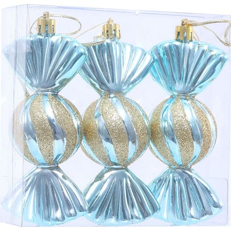 Guirlande Sucrerie Noël - Décoration Arbre de Noël en Plastique avec Paillettes - 3 Pièces - 18 x 12 cm (1/5)