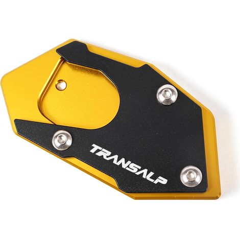 (Or) Compatible avec les modèles TRANSALP 600, 650 et 700 XLV 600, 650 et 700 TRANSAL. Béquille latérale en aluminium CNC, extension et support maxpower. (1/4)