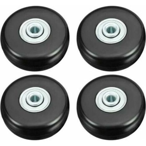 INHHUB Roues de valise, roulettes de réparation de bagages robustes de 50 mm Roues pivotantes de rechange universelles silencieuses en caoutchouc Lot de 4 roulettes de rechange pour valise/bagage/sac-