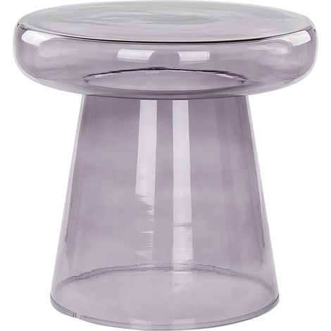 Mesa auxiliar de cristal color gris Caldera