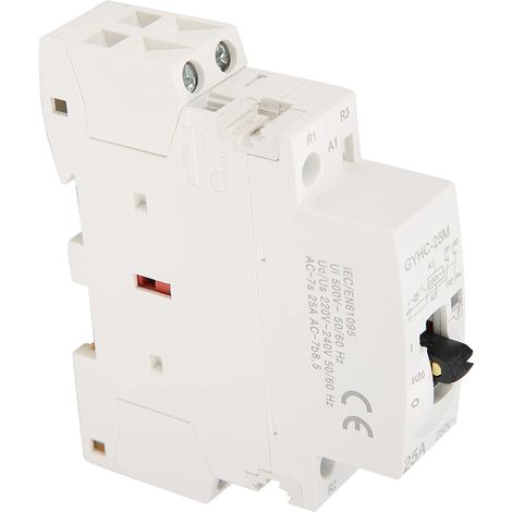 Contacteur Jour Nuit 2P 25A 220V 50Hz Din Rail Contacteur Domestique avec Interrupteur de Commande Manuelle Contacteur Jour Nuit Chauffe Eau Ac Contactor (2NC) (1/5)