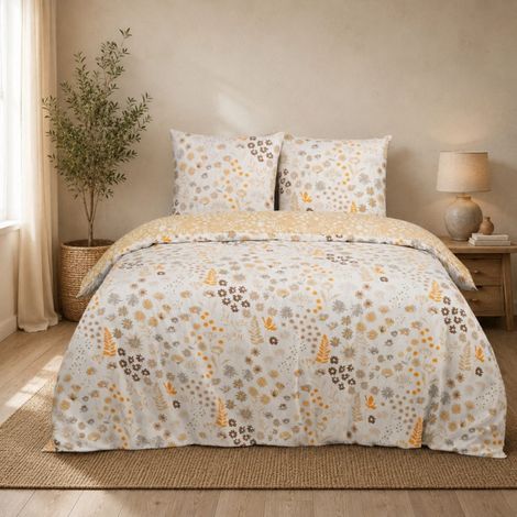 Housse de couette 240x220 TILO + 2 taies Percale de coton (1/4)