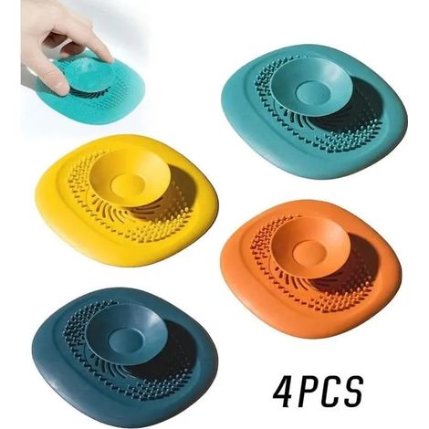 Bouchon de Baignoire - Non spécifié - Silicone - Design Vortex - 4 pièces - Couleurs variées (1/4)