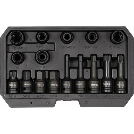 Yato YT-06811 Kit 16 piezas Llaves y Dados Acero