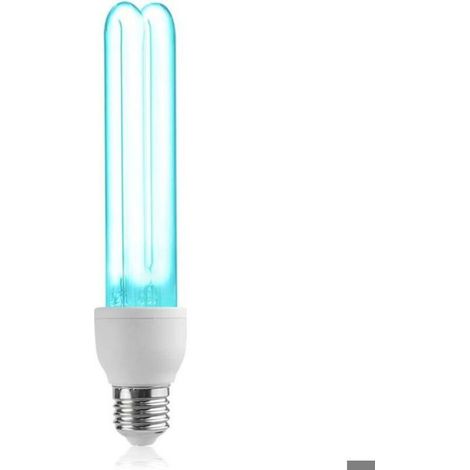 Lampe désinfectante UV E27 25W - Stérilisation UVC 254 nm avec ozone, Angle d'éclairage 360°, Tube de quartz (1/5)
