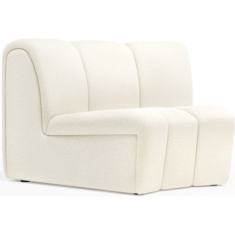 Divano Modulare Curvo - Rivestito in Tessuto Bouclé - Herridon Bianco