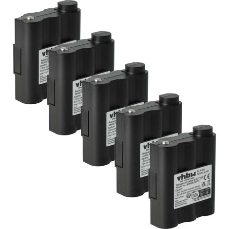 vhbw 5x Akku kompatibel mit Alan Midland GXT-600, GXT-661, GXT-650, GXT-710, GXT-700, GXT-750, GXT-720 Funkgerät, Walkie Talkie (700 mAh, 6 V, NiMH)