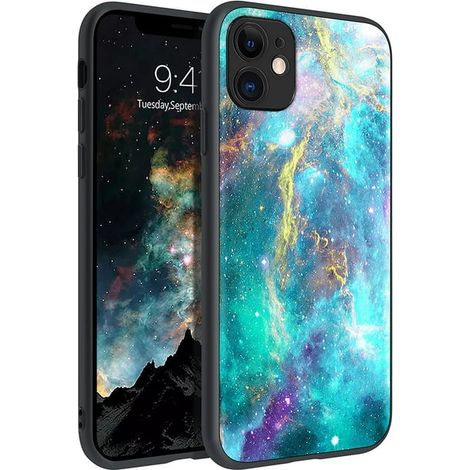 Coque pour iPhone 11 6,1 pouces phosphorescente dans le noir, bumper souple antichoc anti-rayures, motif étoilé (1/5)