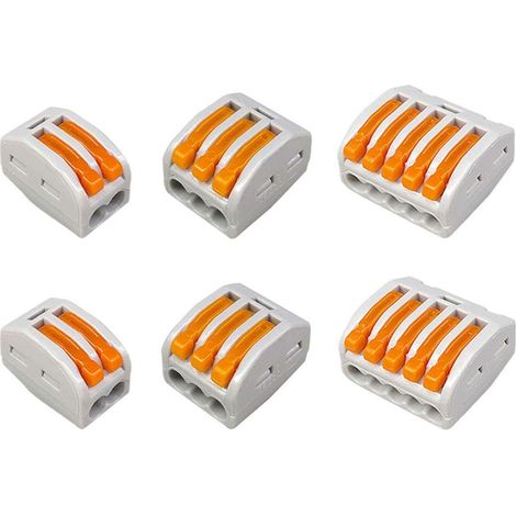 50 Pièces Levier-Écrou Fil Connecteurs Set, Conducteur Compact Fils Connecteurs, Compact Connecteur Ressort Bornier (PCT-212/213/215) (1/4)