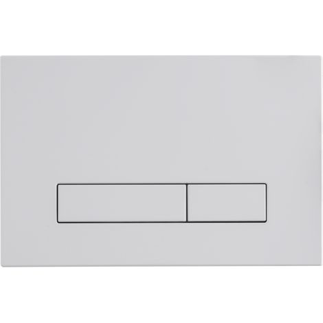 Balneo Plaque de commande WC LXO blanche - plaque encastrée pour bâti-support - double touche 2 fonctions (1/4)